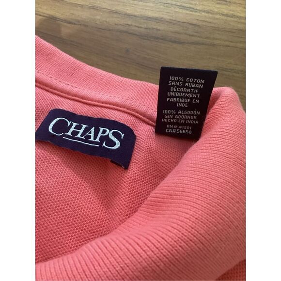 Chaps Polo Shirt Vintage Color Salmon Pink L - Picture 4 of 4